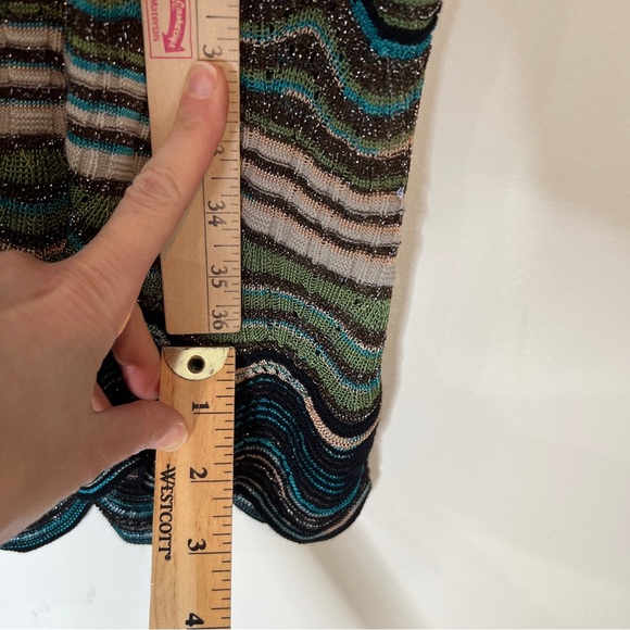 M MISSONI Long Sleeve Fit Flare V Neck Crochet Knit Dress. Italy. 48 A070223 - Picture 7 of 7